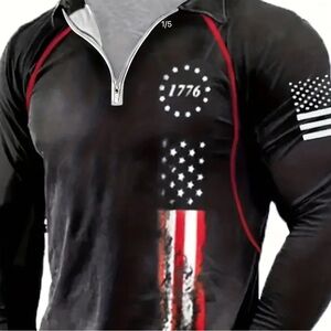 NWOT Men’s American Flag Pullover.